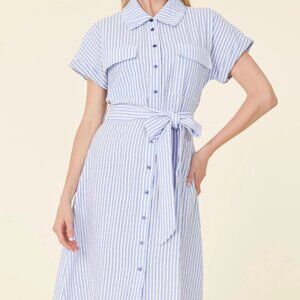 Dolce Cabo NWT Seersucker Dress Blue